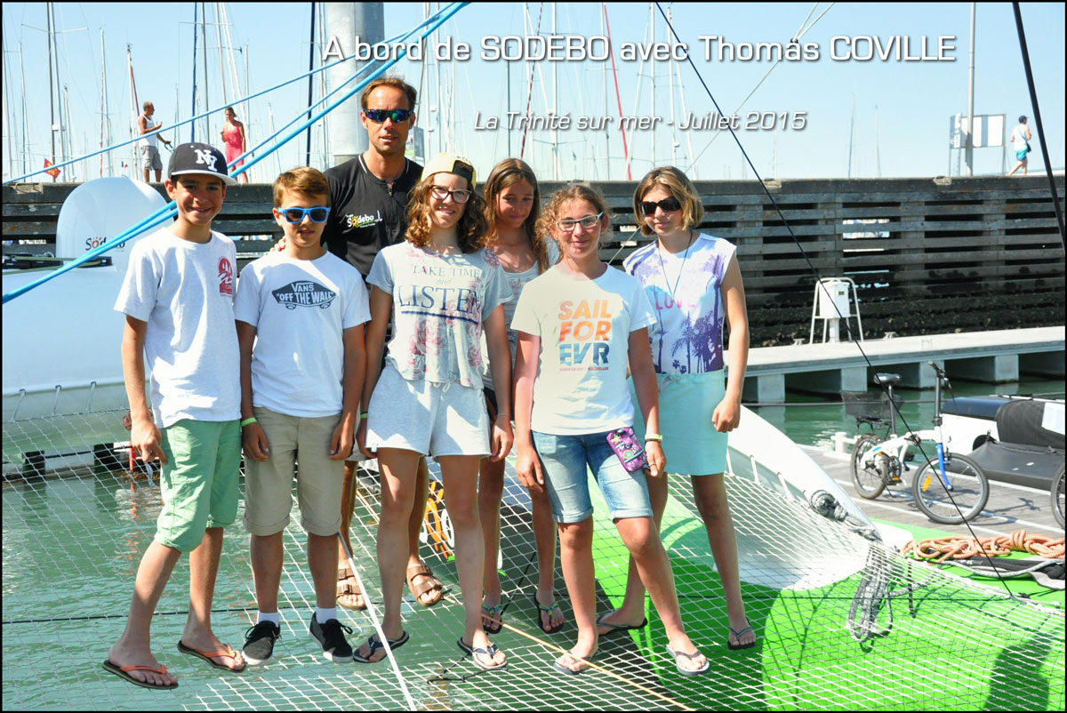 à bord du maxi-trimaran SODEBO avec Thomas Coville - Juillet 2015